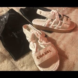 Chanel white cord rope sandals (Brand new) *24 hr sale!*